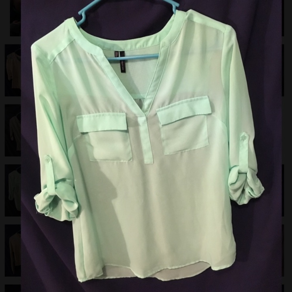 Mint Green Blouse